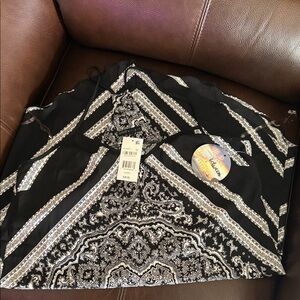 Black Paisley Midi Dress with Silver Trim